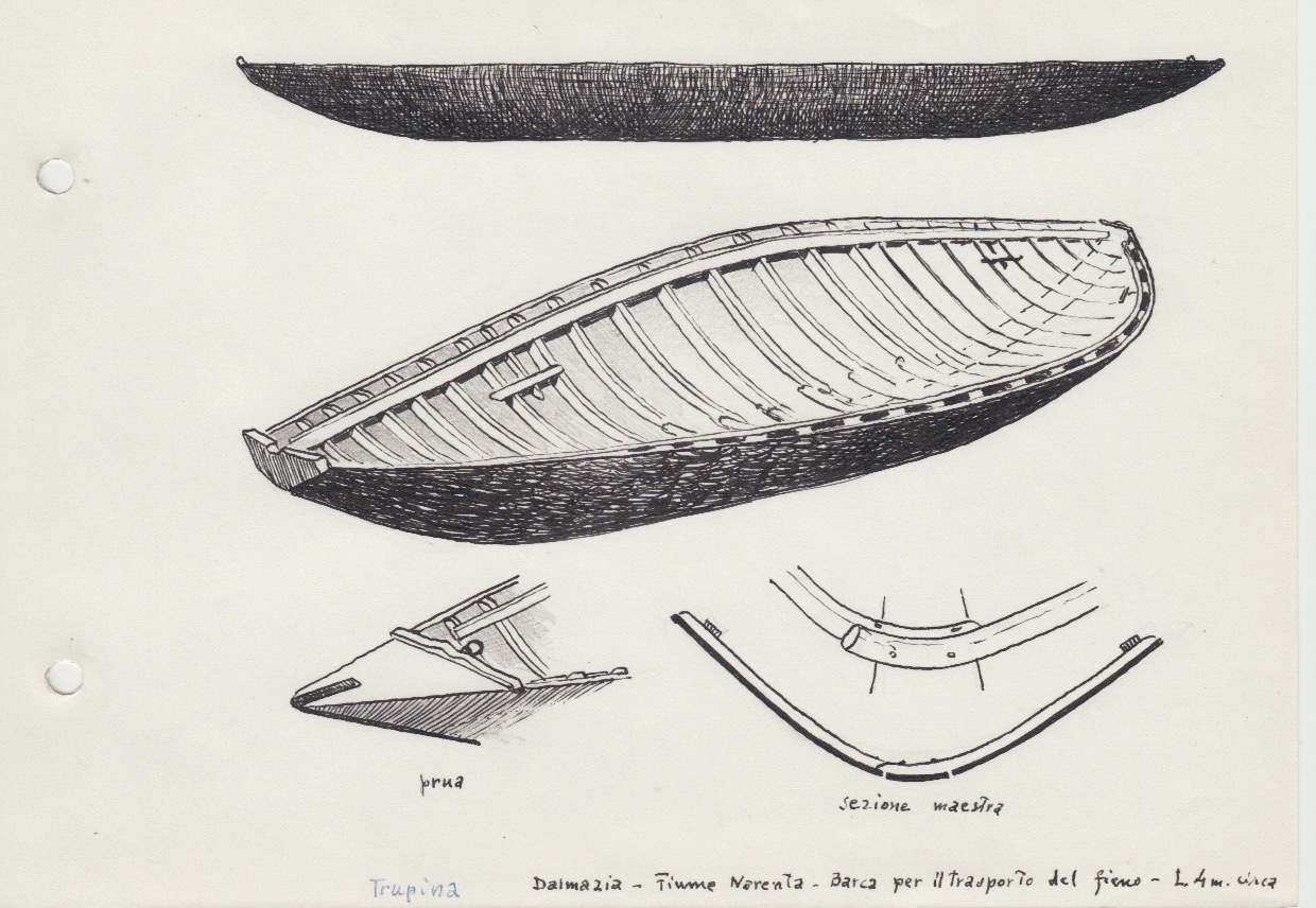 222-Dalmazia - Fiume Narenta - trupina - barca per il trasporto del fieno - L 4 m circa